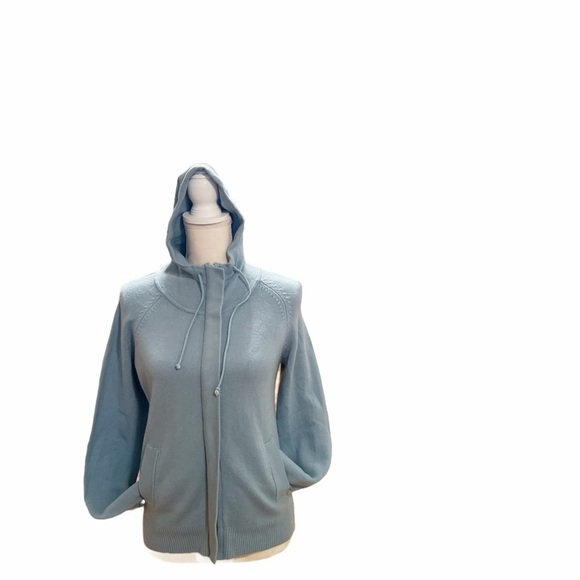 French connection aqua sweater with a hood. Size L - Picture 3 of 9